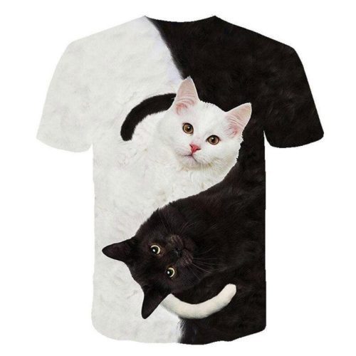 Nieuwe Voor 2020 Cool Fashion T shirt Voor Mannen En Vrouwen Twee Katten Print 3d T.jpg Q90